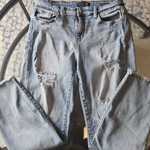 Judy Blue Light Blue Distressed Women Jeans